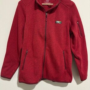 LL Bean Jacket Women 2XL Soft Sweatshirt Fleece (Red Heather) 504893 100% Poly